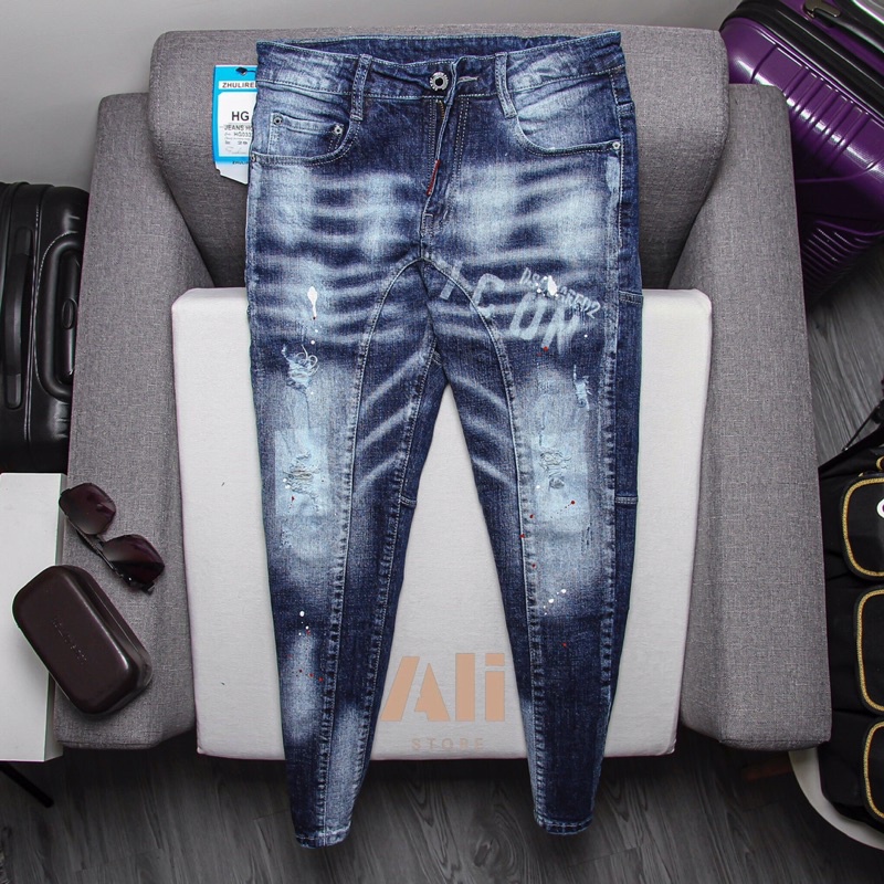 Quần jeans nam dài DQ cao cấp  chất quần co giãn 4 chiều cực đẹp