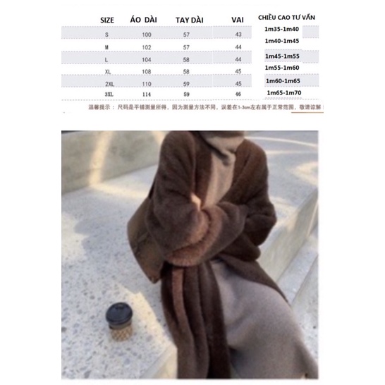 ÁO KHOÁC CARDIGAN LÔNG Thỏ DÁNG DÀI hàng QUẢNG CHÂUC