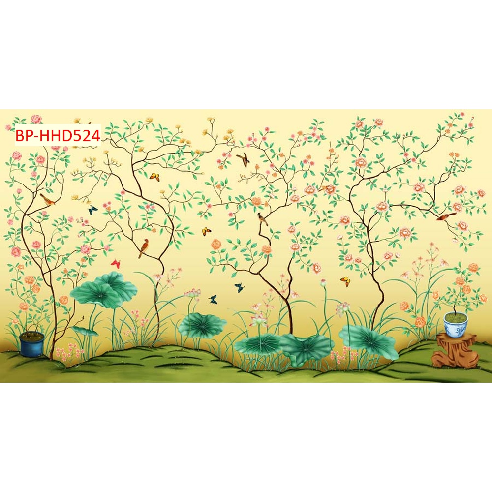 Tranh Dán Tường Phong Cách Đông Dương