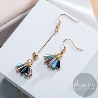 Bông tai pha lê màu- mely 929