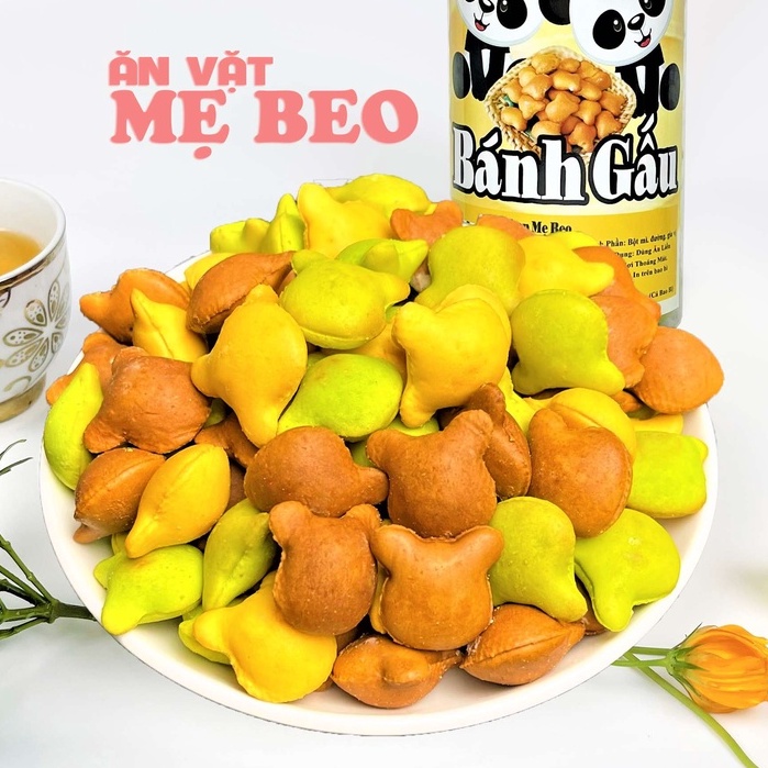 Bánh gấu nhân kem 3 vị hộp 450gr ăn cực ngon