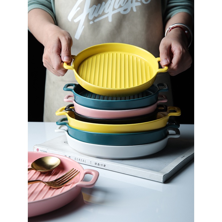 Đĩa Sứ Tròn Đựng Thức Ăn Phong Cách Bắc Âu | BigBuy360 - bigbuy360.vn