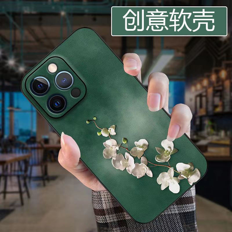 Ốp Điện Thoại Silicon Mềm In Hình Hoa Hồng Xanh Cho Iphone 13 12 11ProMax Xs / XR / 7P / 8 6s