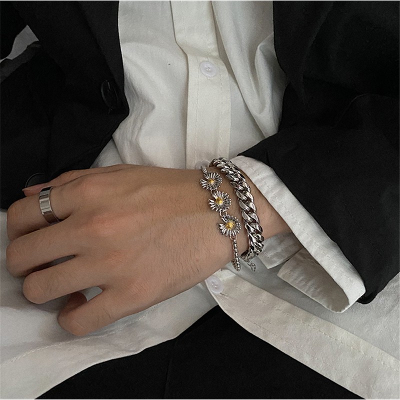Vòng Đeo Tay Họa Tiết Hoa Cúc Nhỏ Phong Cách Hip Hop Hipster 22427