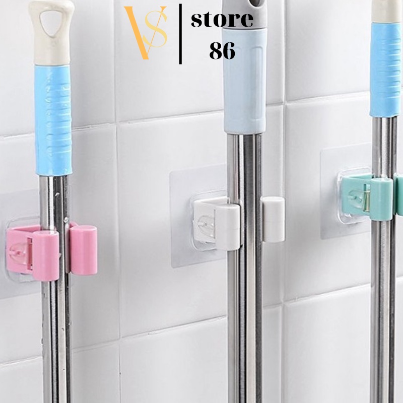 Giá gắn tường dùng để treo chổi/cây lau nhà tiện lợi cho nhà tắm / nhà bếp