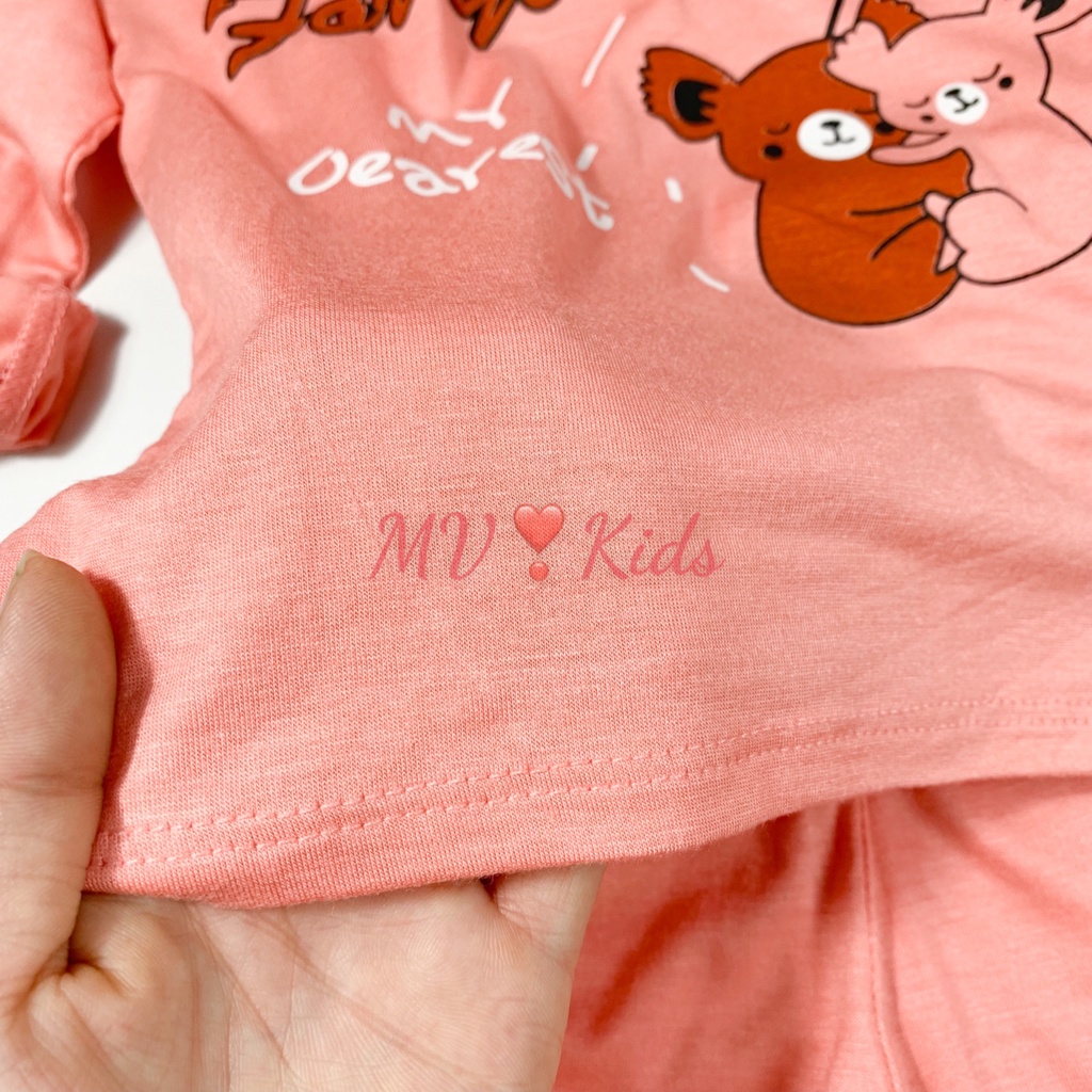 Bộ quần áo thun lạnh thời trang bé trai, bé gái in hình dễ thương Minky Mom dài tay  0-4 tuổi