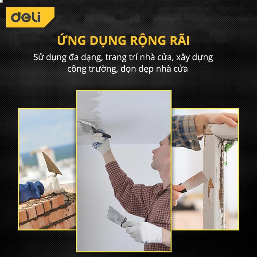 Dao Cạo Sơn Cán Ngắn Deli - Cạo Sàn, Cạo Tường - Chất Liệu Cao Cấp Siêu Bền - Tay Cầm Chống Trơn Trượt - EDL-HD3 .