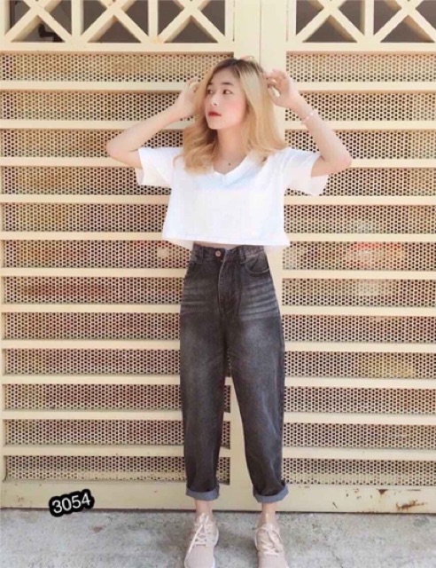 Quần baggy bò khói trơn cá tính | BigBuy360 - bigbuy360.vn