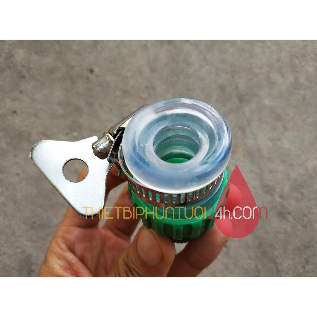 Đầu nối nhanh 16 có đai siết cổ dê khớp nối nhanh vào vòi nước dùng rửa xe tưới cây dẫn nước - MHL