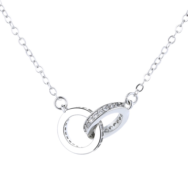 Nhẫn Hai Lớp Đính Đá Zircon Đơn Giản Cho Nữ