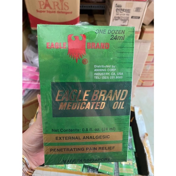 Dầu Gió Nước Xanh 2 Nắp SingaPore Eagle Brand 24ml