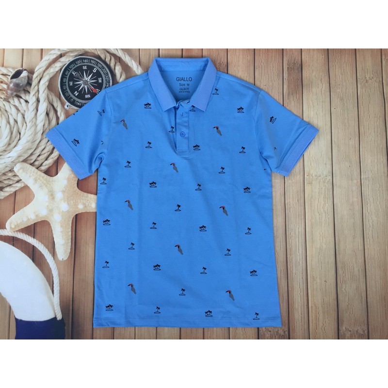 Áo Phông Polo Họa Tiết Có Cổ