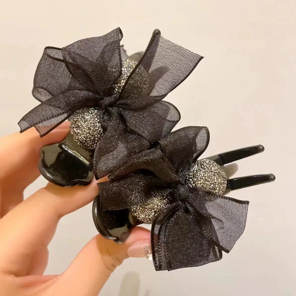 iF YOU Kẹp tóc   kiểu nơ đính đá nhiều màu sắc phong cách cổ điển dành cho nữ