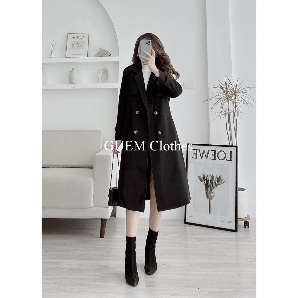 Áo măng tô dáng dài 4 cúc nhựa 9912 hàng Quảng Châu L1 - GUEM Clothes