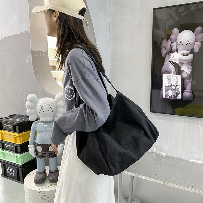 Túi Xách Canvas Cỡ Lớn Màu Sắc Đơn Giản Thời Trang Cho Nữ