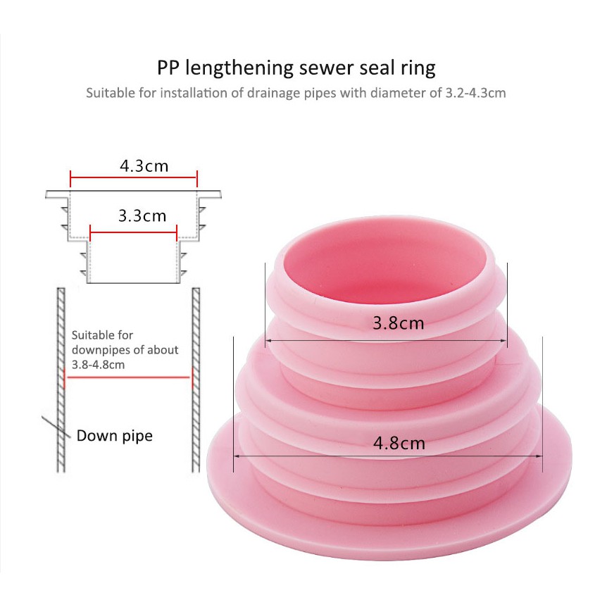 Vòng đệm silicon XIAODUOJIAJU gắn ống thoát nước bồn rửa chén