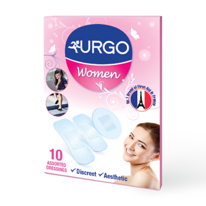 Băng cá nhân dạng gói Urgo Women dành cho phụ nữ (10 miếng)