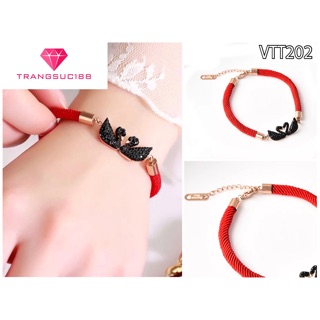 Vòng tay titan chỉ đỏ thiên nha đen đôi