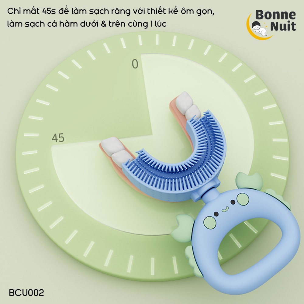 Bàn chải chữ U silicone cao cấp hình Cua &amp; Hổ cho bé