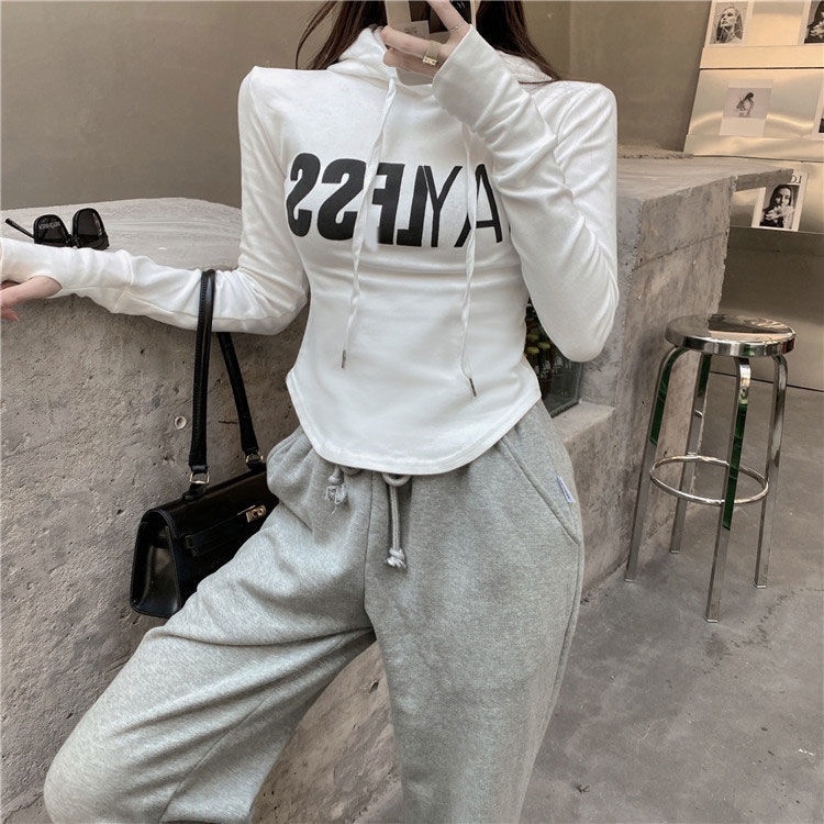 Áo thun COZOKC tay dài có mũ trùm đầu kiểu dáng thể thao