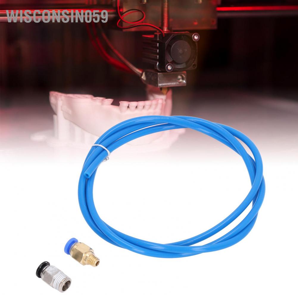 Wisconsin059 5PCS PTFE Tubes with 20PCS Pneumatic Fittings PC4‑M6 PC4‑M10 for 3D Printer 1.75mm Filament