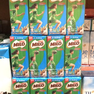 Thức uống lúa mạch Nestle Milo 180ml lốc 8 hộp