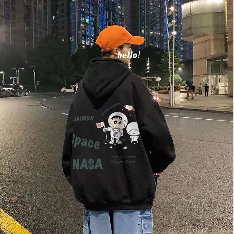 Áo Hoodie Tay Dài In Họa Tiết Hoạt Hình Phong Cách Nhật Bản Thời Trang Mùa Đông Cho Nam Cỡ M-5XL