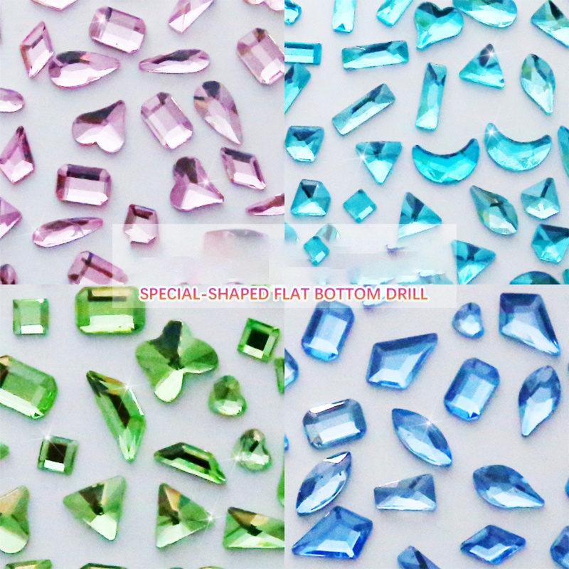 Đá Pha Lê Trang Trí Móng Tay Nghệ Thuật Nhiều Hình Dạng Tùy Chọn DIY