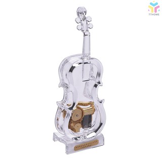 Hộp nhạc hình chiếc đàn Violon trong suốt dùng làm quà sinh nhật giáng sinh năm mới