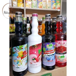 Siro (Syrup) Thái Lan Ding Fong 760ml (đủ vị) chocolate, đào, xoài, kiwi, ca, nho, vải, bạc hà, dưa lưới...