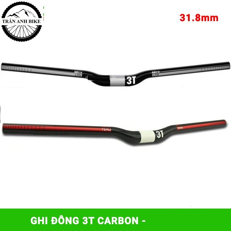 Ghi đông carbon xe đạp 3T 31.8mm x 660mm