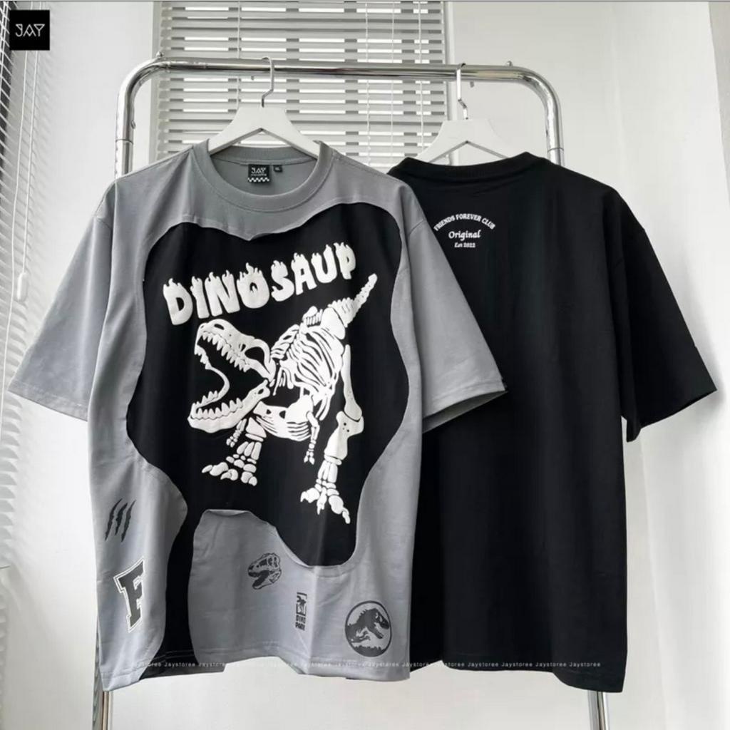 Áo PhônG - Áo Thun Tay Lỡ In Hình Khủng Long Siêu Chất Form Rộng Unisex Nam Nữ Mặc Được