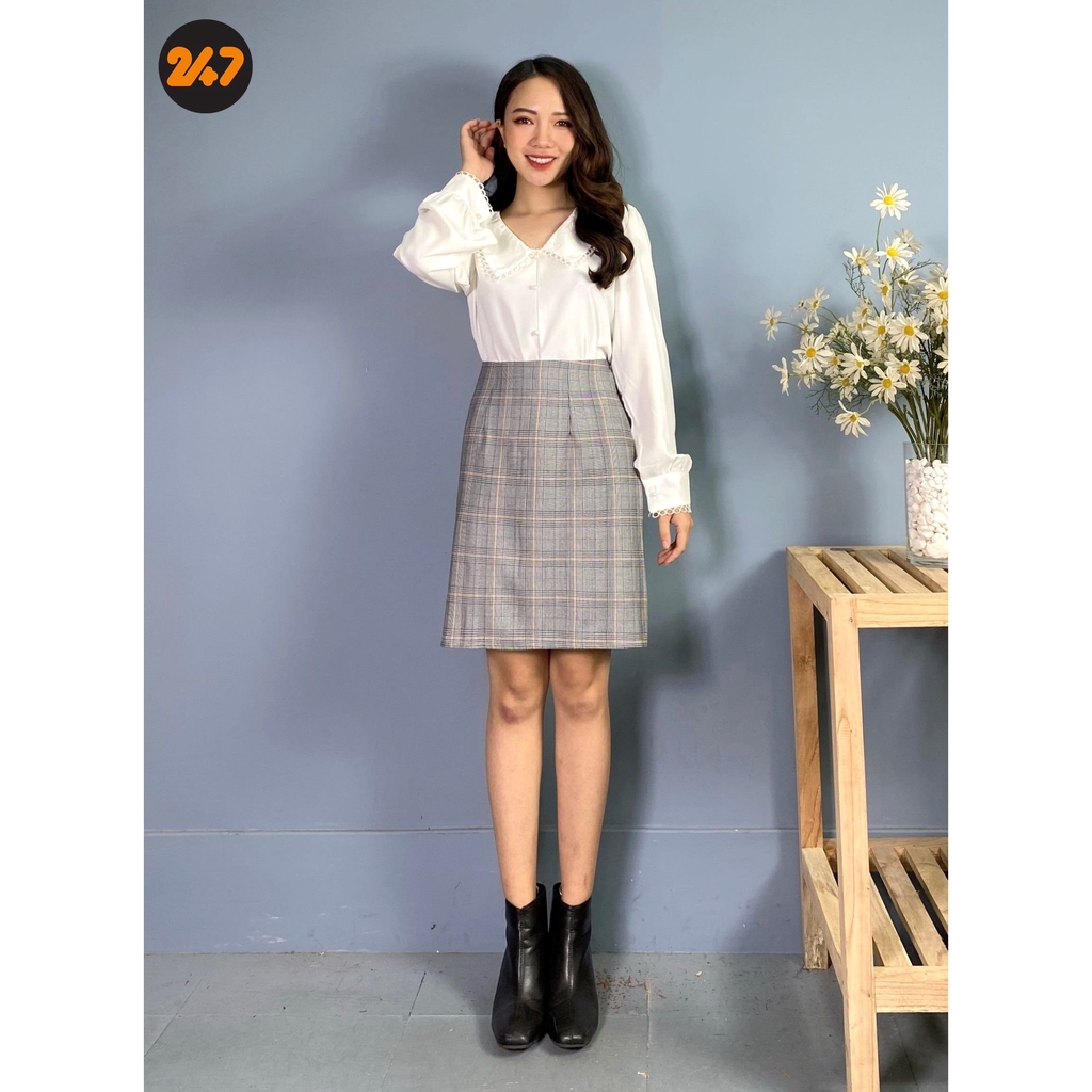 [CÓ SẴN] Chân Váy Chữ A lưng cao họa tiết ca rô kẻ ô caro | BigBuy360 - bigbuy360.vn