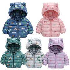 Áo khoác họa tiết trẻ em, áo phao tai gấu, siêu nhẹ, siêu mềm, dày ấm cho bé 8-20kg