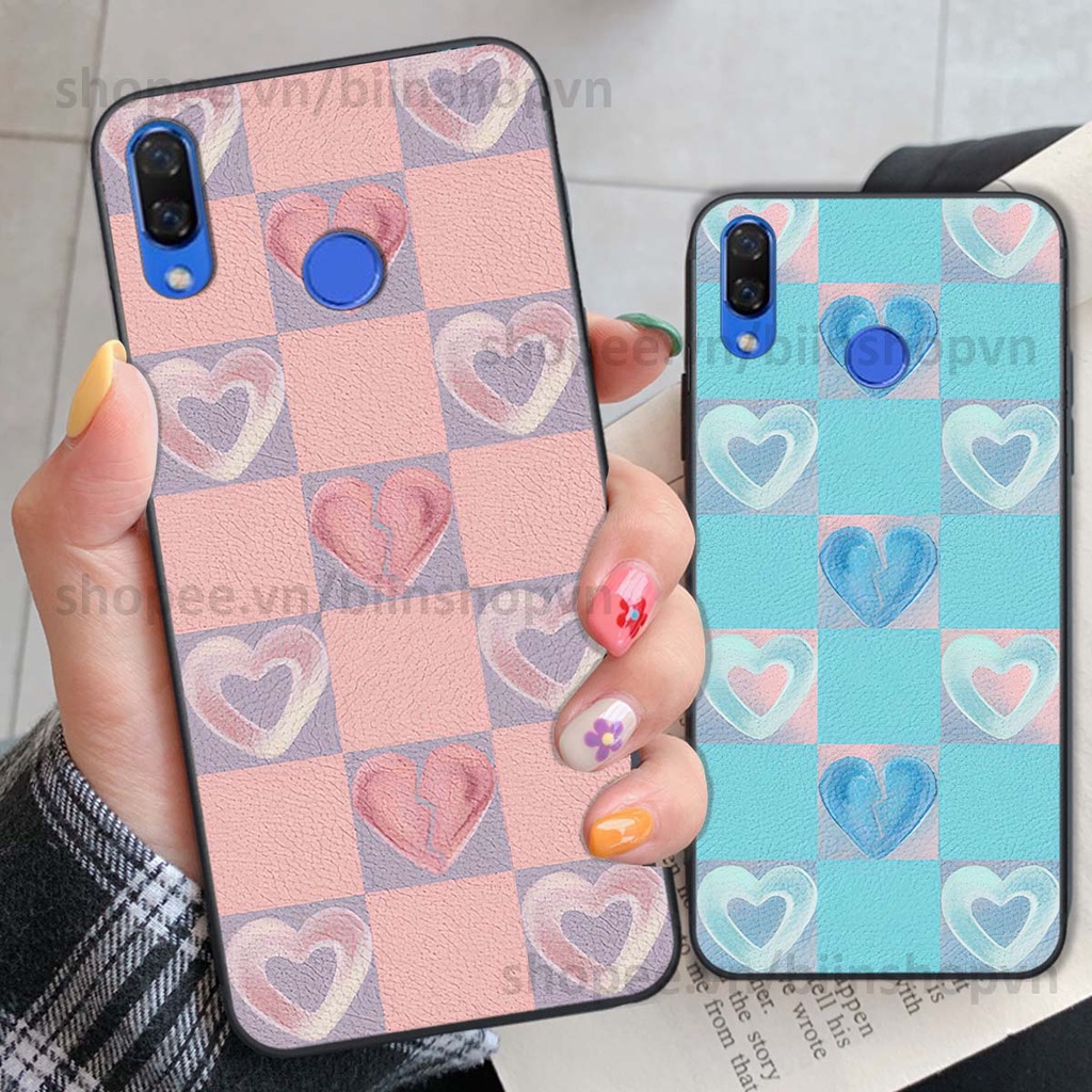 Ốp Huawei Nova 3 / Nova 3i caro trái tim nhiều màu sắc, đầy cá tính, khẳng định phong cách