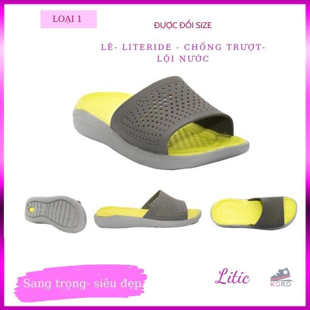 dép literide slide màu xanh chuối 💖FREESHIP💖dép literide slide Hottrend LTRLE05 (Trùm sỉ dép cross litic)