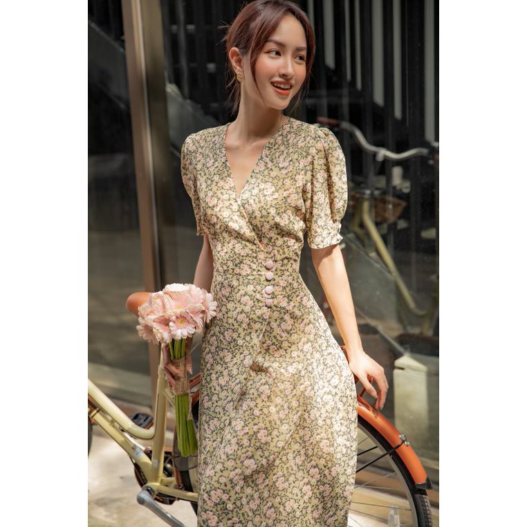 OLV - Đầm Livia Floral Midi | BigBuy360 - bigbuy360.vn