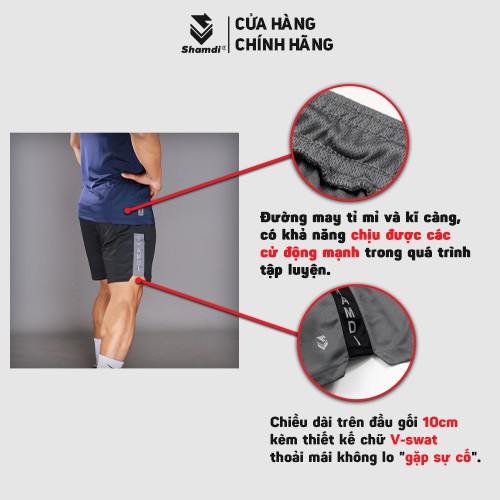 Quần thể thao nam Shamdi, quần short tập gym vải poly-drop, co giãn, form chuyên gym 1044 | BigBuy360 - bigbuy360.vn