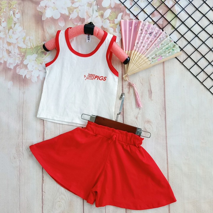 Đồ bộ bé gái thun cotton quần giả váy size từ 8-22kg - Ninedra