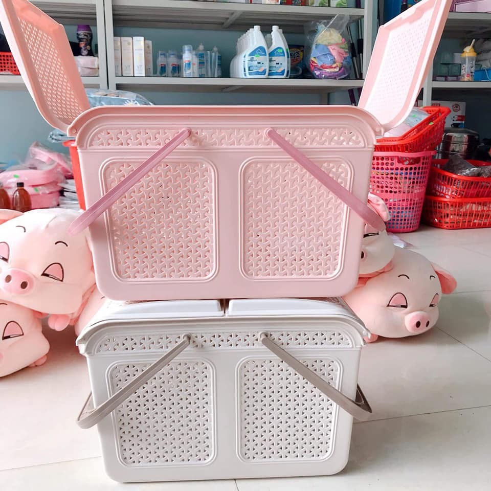 { Gía siêu rẻ } Làn nhựa đi sinh đa năng có nắp mở rộng tiện lợi, Giỏ đựng đồ sơ sinh cho bé