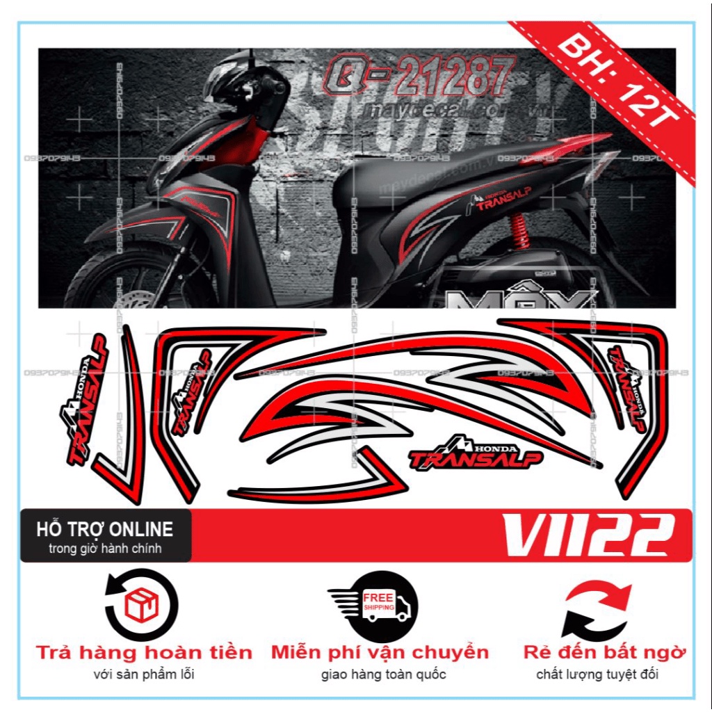 TEM XE VISION 2016 DÁN XE ĐEN -- SHIN DECAL 2