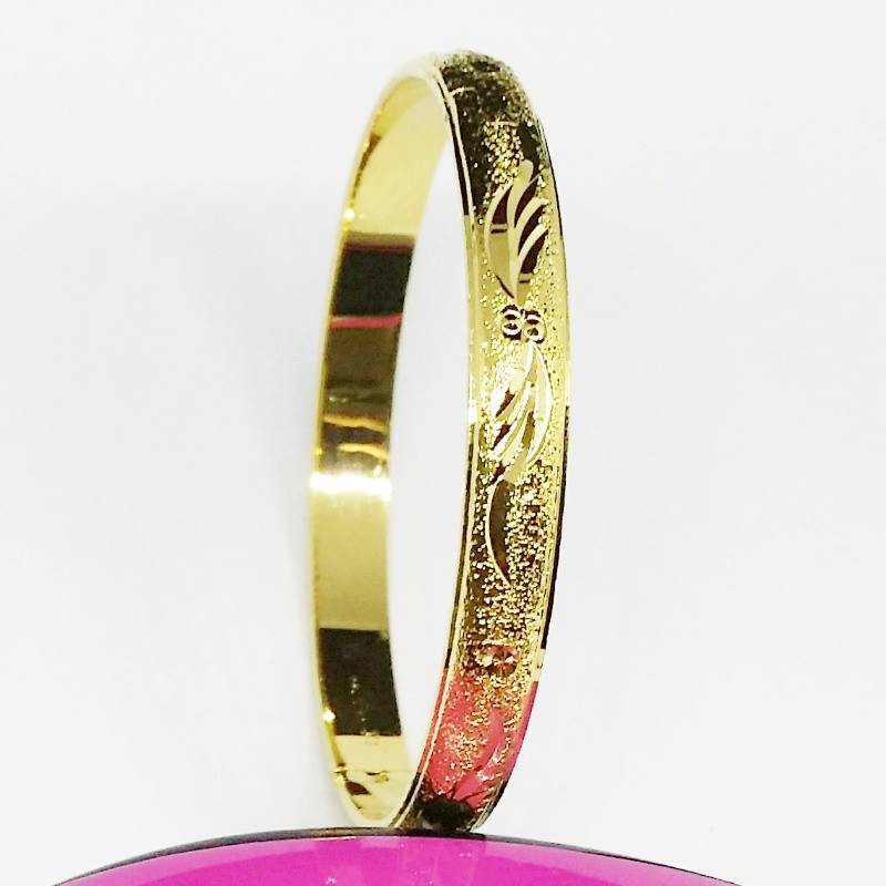 Vòng tay nữ mạ vàng chạm khắc khía tinh tế siêu rẻ (Vàng)