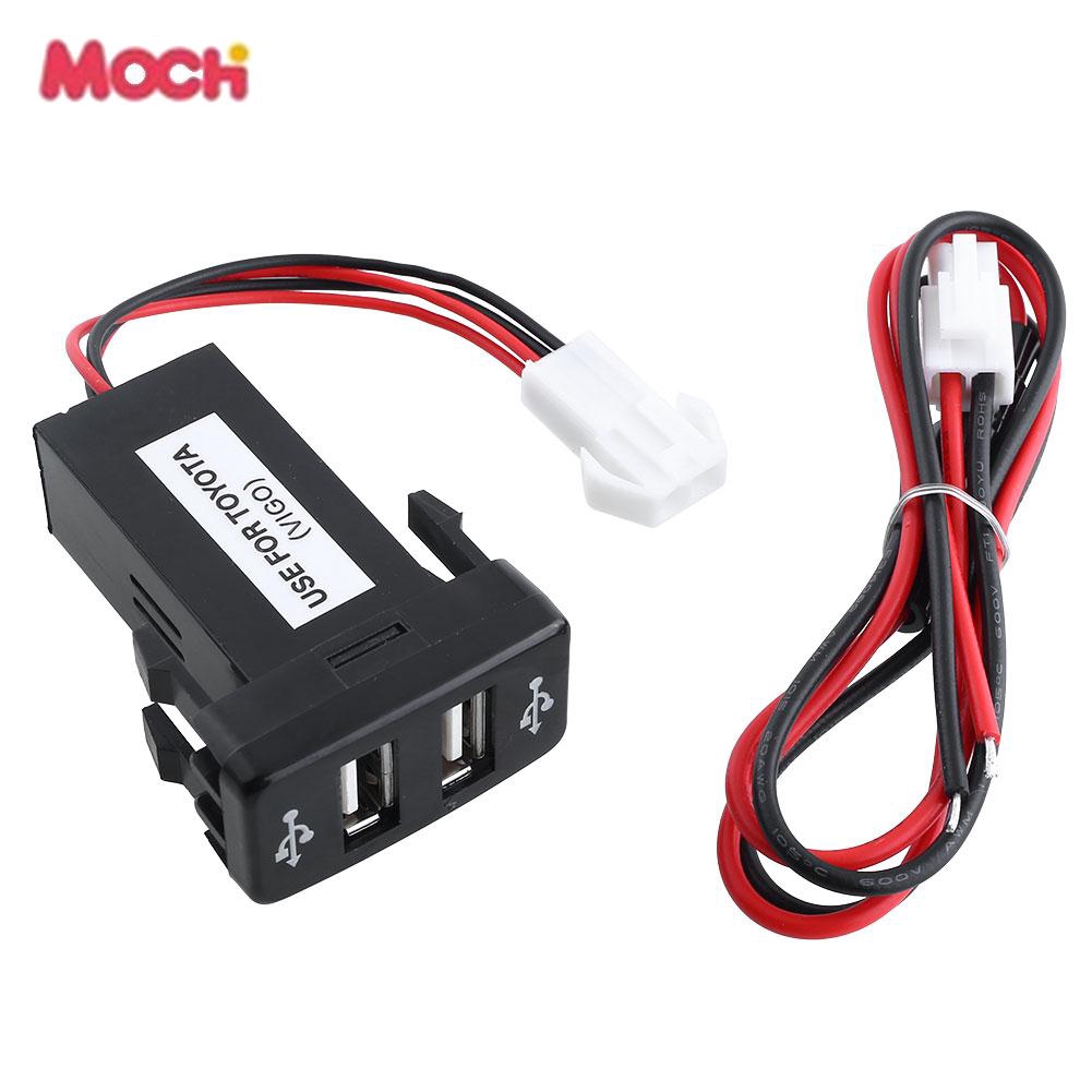 Ổ cắm sạc trên xe hơi m0c cs-270 hai cổng USB cho điện thoại Toyota