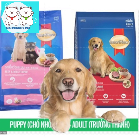Thức ăn hạt cho chó con Smartheart Puppy 400g (hanpet 215) vị sữa và bò