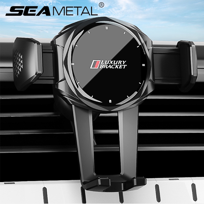 Giá đỡ điện thoại SEAMETAL ABS dạng kẹp gắn cửa điều hòa không khí trên xe hơi tiện lợi