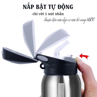 Bình giữ nhiệt, bình nước tập gym đạp xe thể thao chất liệu inox304 cao - ảnh sản phẩm 3