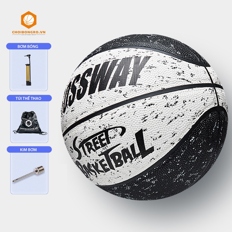 Bóng rổ da Crossway Streetball - Da êm mềm, bám dính chống mồ hôi, chống mòn, độ bền cao | Choibongro.vn