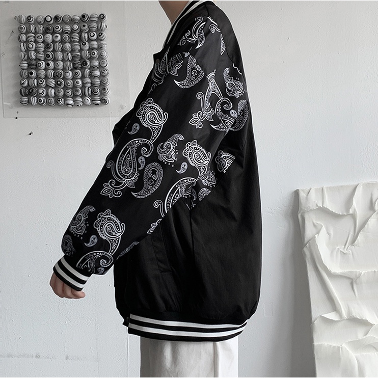 áo khoác phong cách Hàn Quốc áo khoác bomber bông áo khoác 2 lớp in ấn áo khoác bóng chày