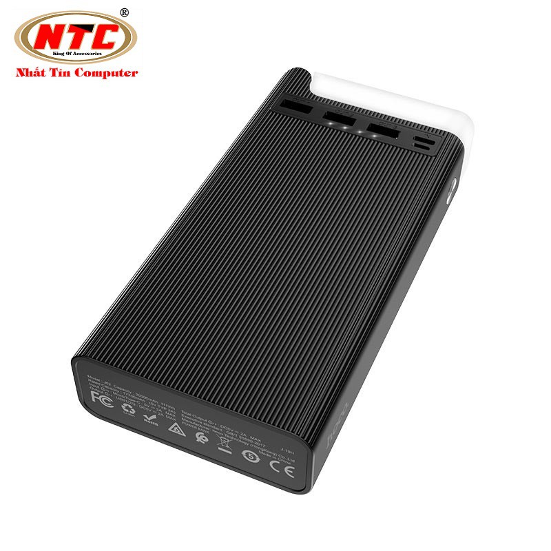 Pin sạc dự phòng Hoco J62 Jove 30000mAh 2 cổng input, 3 cổng output, tích hợp đèn pin siêu sáng