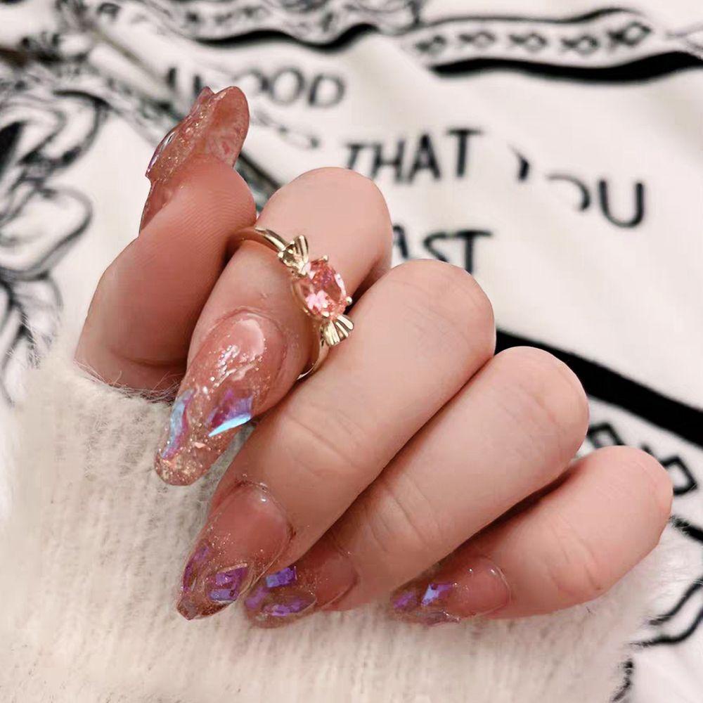 Nhẫn Hở Y2K Bằng Kim Loại Màu Hồng Thiết Kế Độc Đáo Thời Trang Cho Nữ